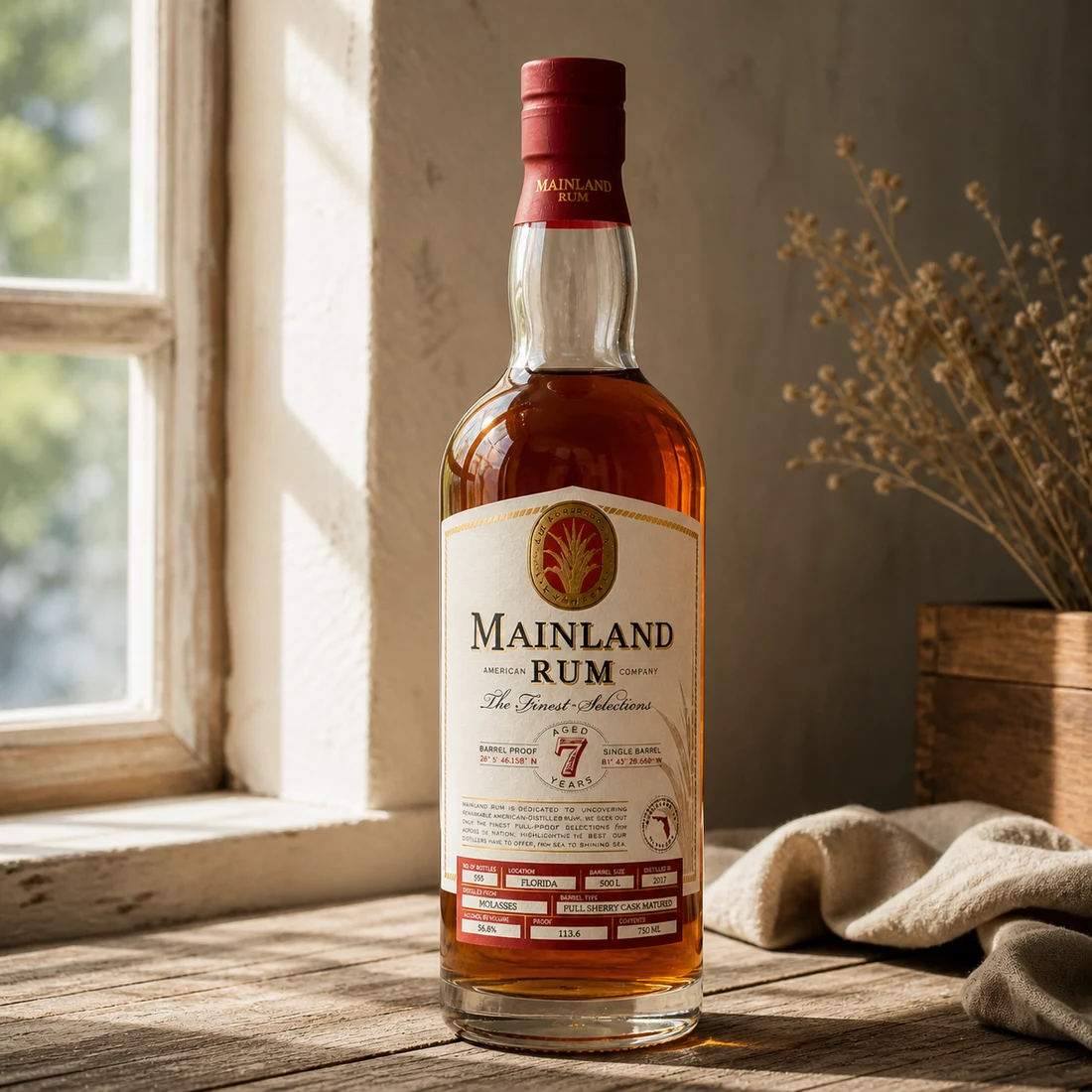 Mainland Florida 7 Year sherry-cask American rum bottle