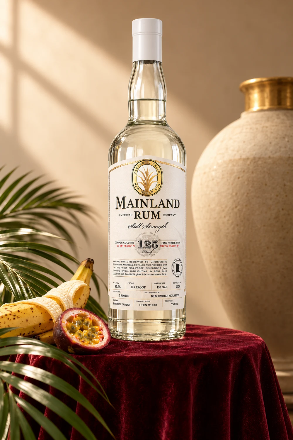 Mainland Minnesota Still Strength white American rum, 125 proof