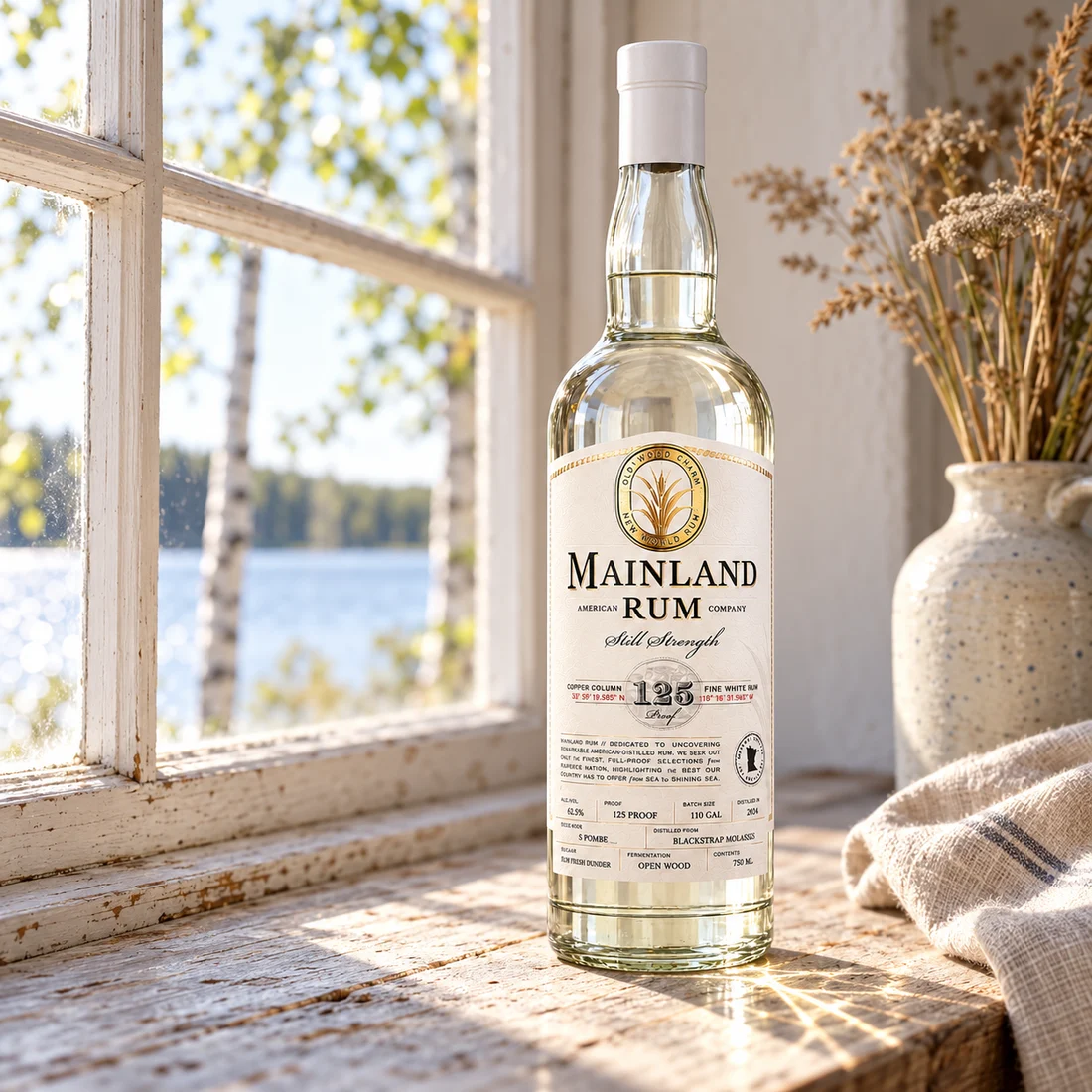 Mainland Minnesota Still Strength white American rum, 125 proof